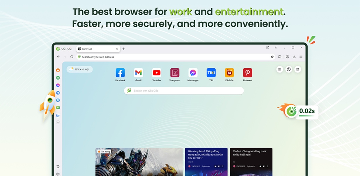 Cốc Cốc Browser - Adblock and Multitask